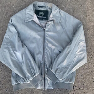 Weatherproof Lightweight Khaki Green Oversized Outdoor Full Zip Bomber Jacket